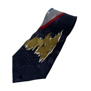 St. Bernard Silk Tie Mens Abstract Geometric Navy Blue Gold Handmade Italy 4x60